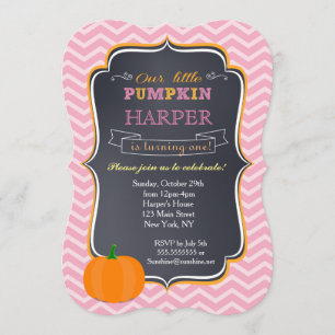 Invitation Peu d'invitations d'anniversaire de citrouille