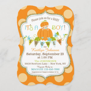 Invitation Peu d'invitations de baby shower d'automne de