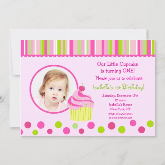 Invitation Peu d'invitations de fête d'anniversaire de photo (Devant)