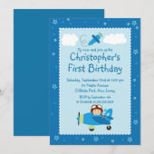 Invitation Peu d'invitations de fête d'anniversaire de pilote (Devant / Derrière)