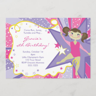 Invitation Peu d'invitations de gymnaste de brune