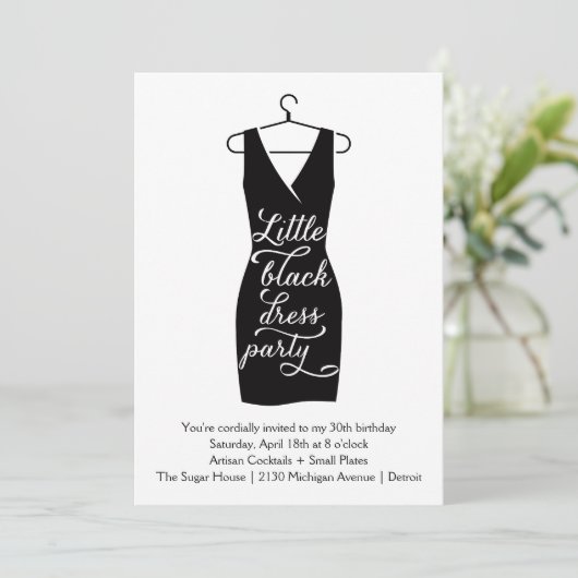 Invitation Peu robe noire (Debout devant)