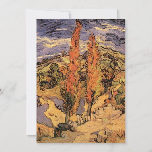 Invitation Peupliers sur une route à travers des collines par (Devant)