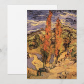 Invitation Peupliers sur une route à travers les collines de  (Devant / Derrière)