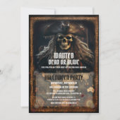 Invitation Peur Pirate Skull Black Halloween Party (Devant)