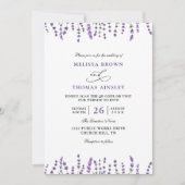 Invitation Peurple Lavender Floral Budget QR Code Wedding (Devant)
