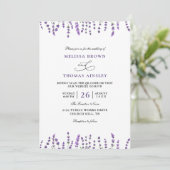 Invitation Peurple Lavender Floral Budget QR Code Wedding (Debout devant)