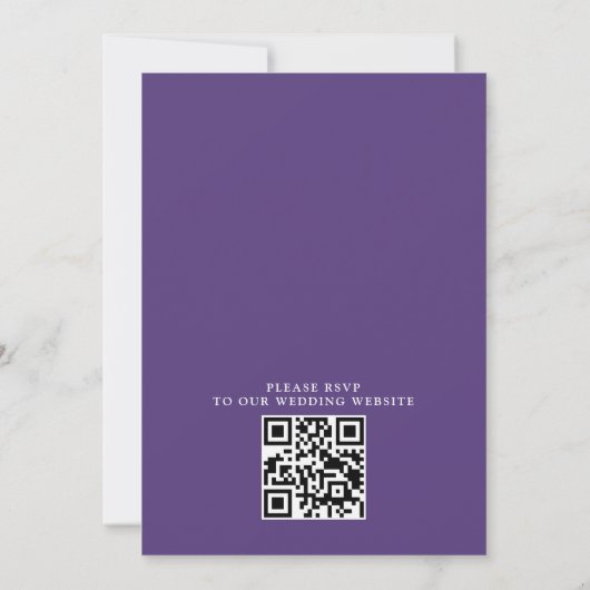 Invitation Peurple Lavender Floral Budget QR Code Wedding (Dos)