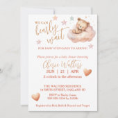 Invitation Peuvent accoucher fille d'attente Teddy Ours endor (Devant)