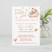 Invitation Peuvent accoucher fille d'attente Teddy Ours endor (Debout devant)