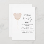Invitation Peuvent attendre Baby shower bébé Teddy Bear Ballo (Devant / Derrière)