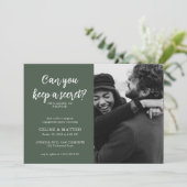 Invitation Peux-tu garder un secret ? | Fiançailles photo ver (Debout devant)