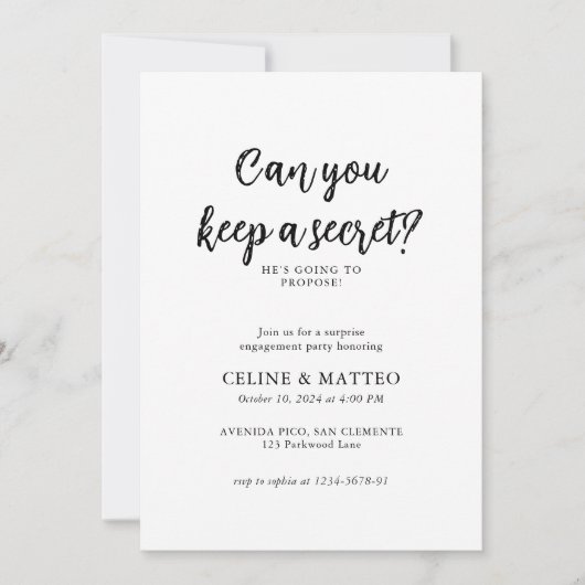 Invitation Peux-tu garder un secret ? | Groupe d'engagement s (Devant)