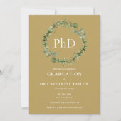 Invitation Ph.D. Gold Garland Graduation Party (Devant)