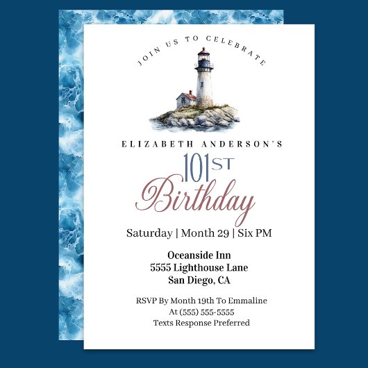 Invitation Phare 101e Anniversaire