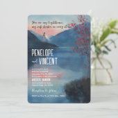 Invitation Phare au bord du lac mariage (Debout devant)