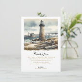 Invitation Phare Côtier Rustique Merci Plage Bord de mer (Debout devant)