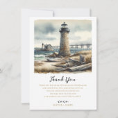 Invitation Phare Côtier Rustique Merci Plage Bord de mer (Devant)