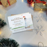 Invitation Phare d'aquarelle de Noël Beach Party<br><div class="desc">Belle aquarelle du phare Cockspur sur l'île Tybee,  Géorgie avec un elfe fille mignon assis sur le bord supérieur accueillant vos invités à une fête de plage de vacances! Customisez à l'avant et à l'arrière avec vos informations.</div>