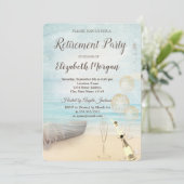 Invitation Phare de bateau de plage  Ballons, vin Retraite  (Debout devant)