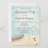 Invitation Phare de bateau de plage  Ballons, vin Retraite  (Devant)