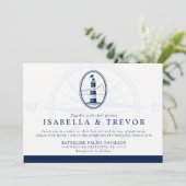 Invitation Phare de Beach | Mariage thématique nautique (Debout devant)