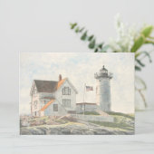 Invitation Phare de Cape Neddick aquarelle (Debout devant)