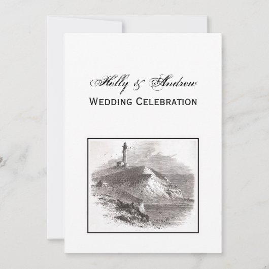 Invitation Phare de Montauk Point Hamptons Mariage V (Devant)