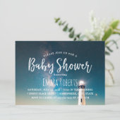 Invitation Phare de nuit d'été baby shower (Debout devant)