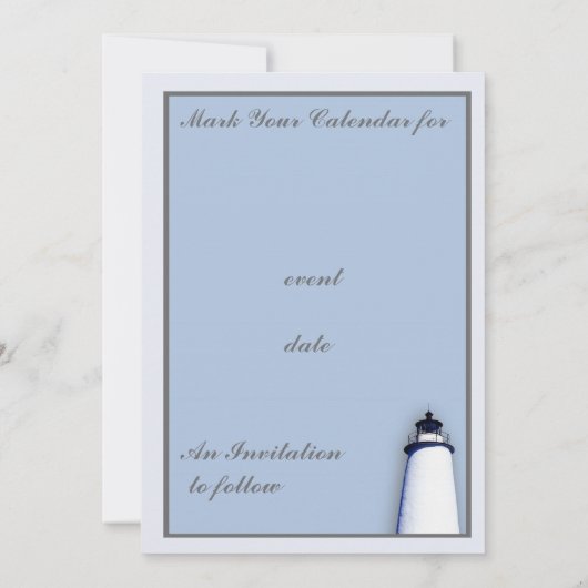 Invitation Phare d'Ocracoke (Dos)