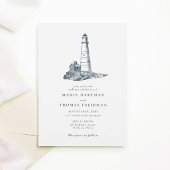 Invitation Phare Nautique Océan Mariage de bord de mer