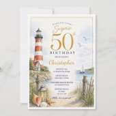 Invitation Phare pour 50e anniversaire surprise (Devant)