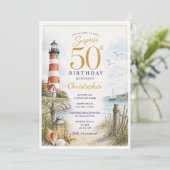 Invitation Phare pour 50e anniversaire surprise (Debout devant)