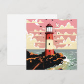 Invitation Phare vintage (Devant / Derrière)