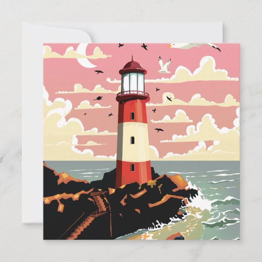 Invitation Phare vintage (Devant)