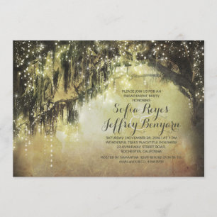 Invitation phares à cordes arbre rustique vintage fiançailles