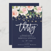 Invitation phares fleuris rustiques marine 30e anniversaire (Devant / Derrière)