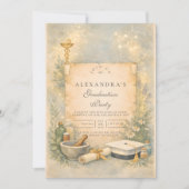 Invitation Pharmacie de remise des diplômes en blouse blanche (Devant)