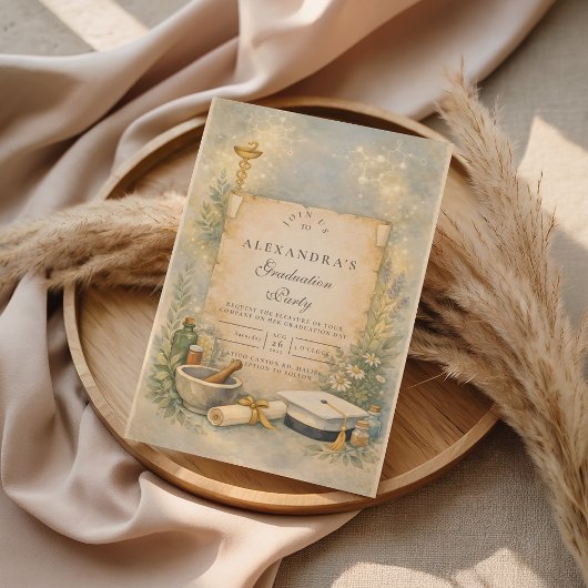 Invitation Pharmacie de remise des diplômes en blouse blanche