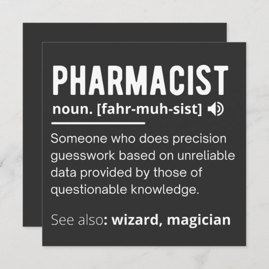 Invitation pharmacien (Devant / Derrière)