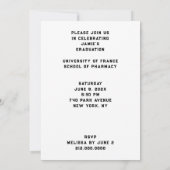 Invitation Pharmacienne Fête de Graduation de l'école de phar (Dos)