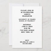 Invitation Pharmacienne Fête de Graduation de l'école de phar (Dos)