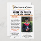 Invitation Pharmacy Graduation Newspaper College unique (Devant / Derrière)