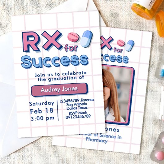 Invitation Pharmacy Graduation Party with Photo
