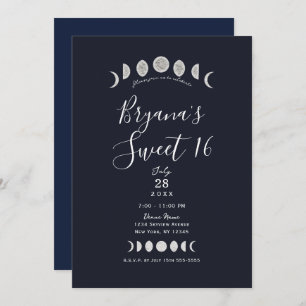 Invitation Phases de la lune Astrologie bleue Celestial Sweet