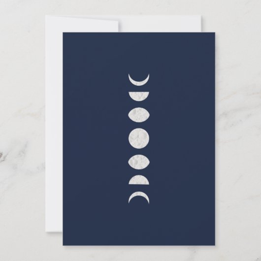 Invitation Phases de la lune Astrologie Bleue Mariage céleste (Dos)