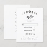 Phases de la Lune Blanche Aquarelle Mariage Minima