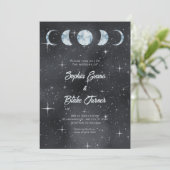 Invitation Phases de la Lune de nuit Zodiac Mariage céleste (Debout devant)
