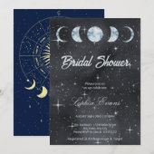 Invitation Phases de la Lune nocturne étoilée Fête des mariée (Devant / Derrière)