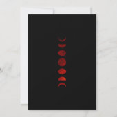 Invitation Phases de la Lune noire et rouge foncé Mariage got (Dos)